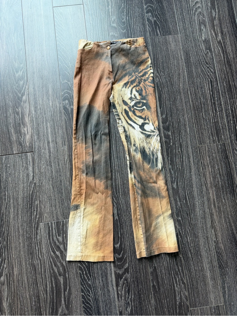 BEBE Tiger Print Flare Pants